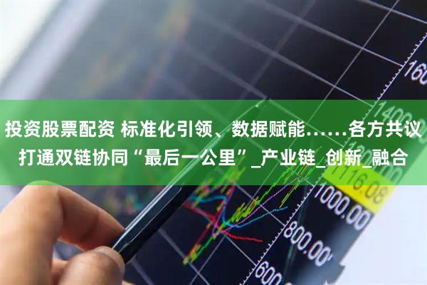 投资股票配资 标准化引领、数据赋能……各方共议打通双链协同“最后一公里”_产业链_创新_融合